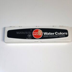 Vintage PRANG 8 Water Colors Set Dixon American Crayon Co USA w Brushes